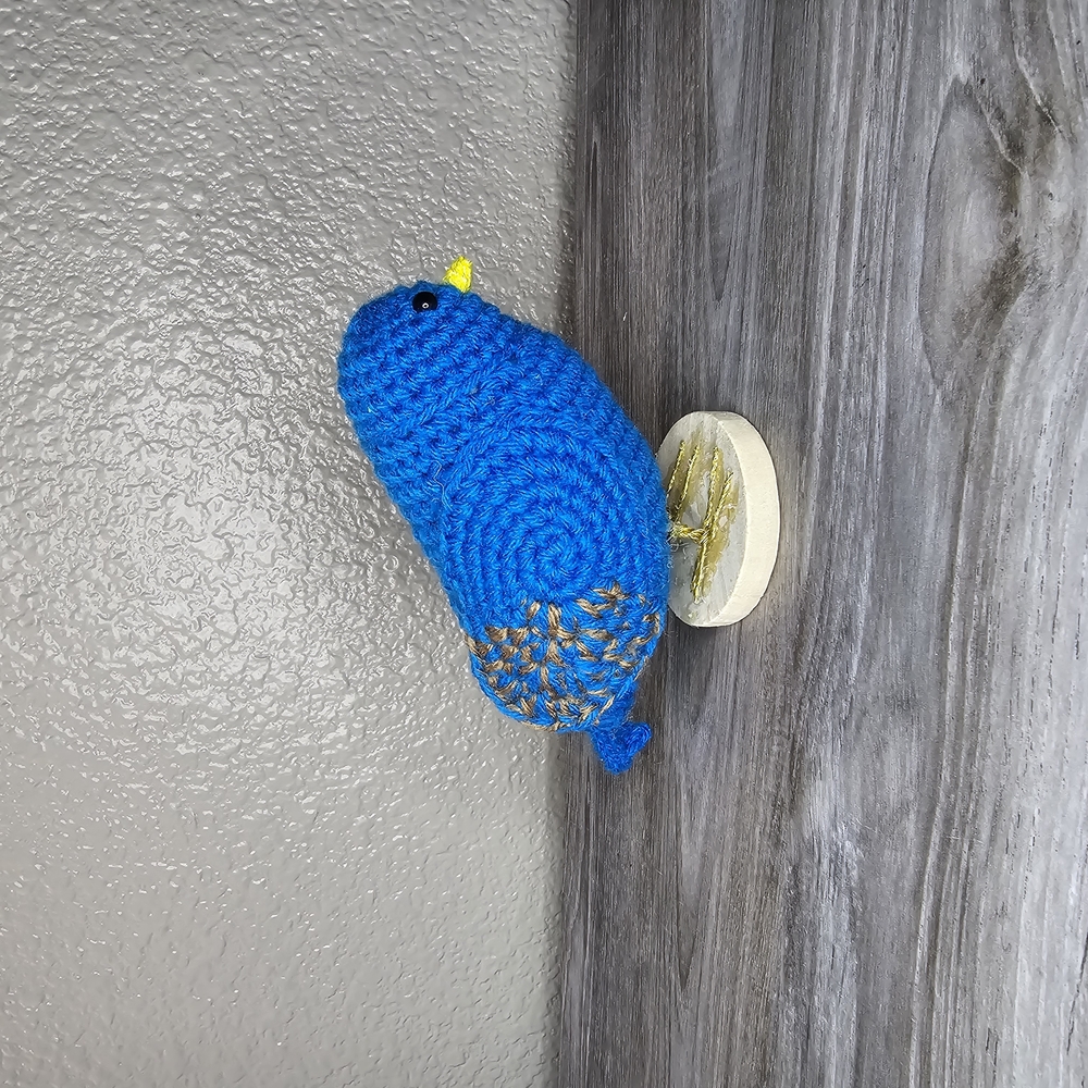 Handmade Finch Crochet Bird Wall Decor